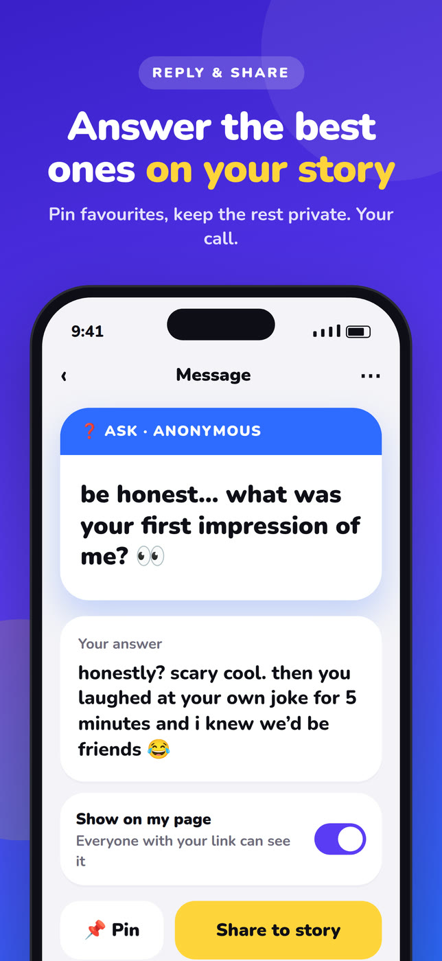 MirrorBox: Answer the best ones on your story. An anonymous question with the owner’s answer, ready to share.